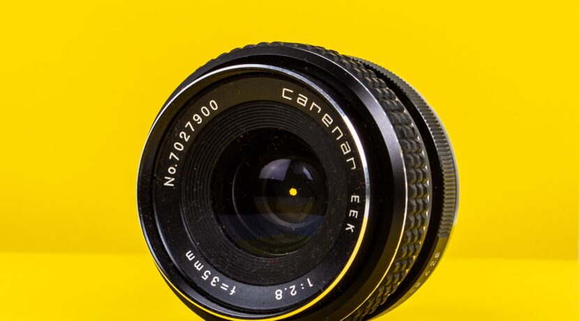 black DSLR camera lens