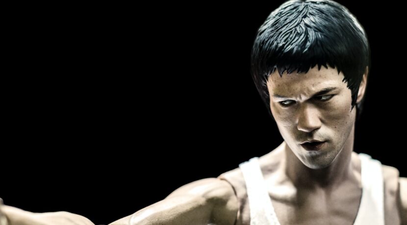 Bruce Lee action figure with black background