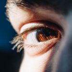 person's right eye