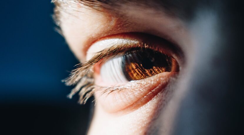 person's right eye