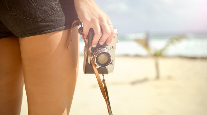 girl, camera, vintage