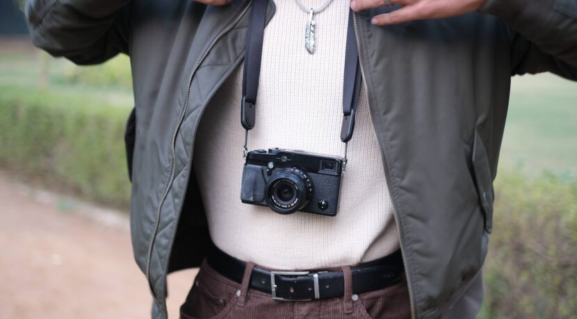 a man with a camera attached to his chest