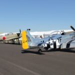 propeller planes parked at airport