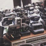 white and black camera lot