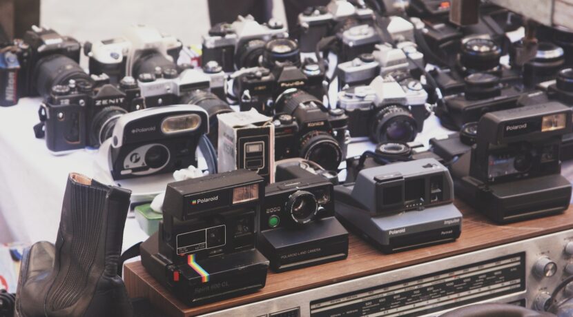 white and black camera lot