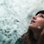 woman looking up