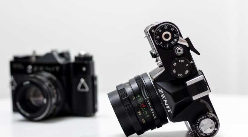 black Zent DSLR camera with white background