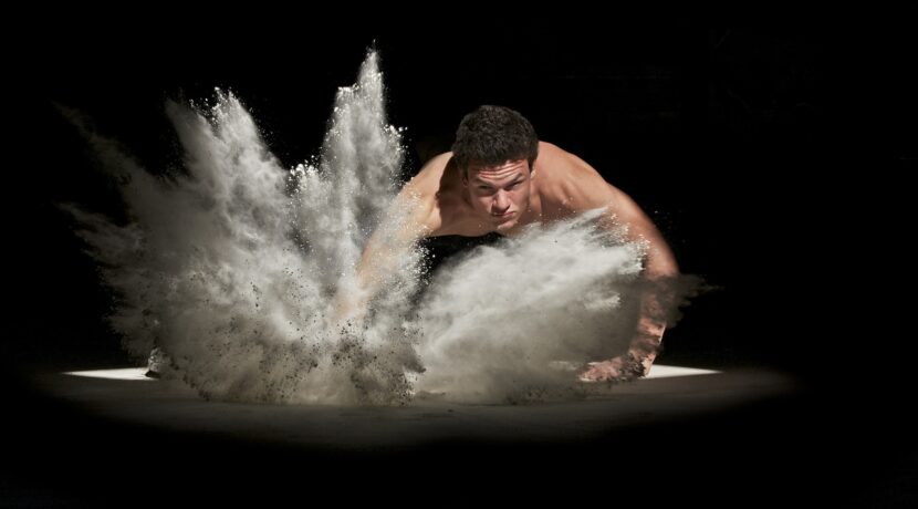 man smash the ground