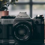 black and silver pentax camera