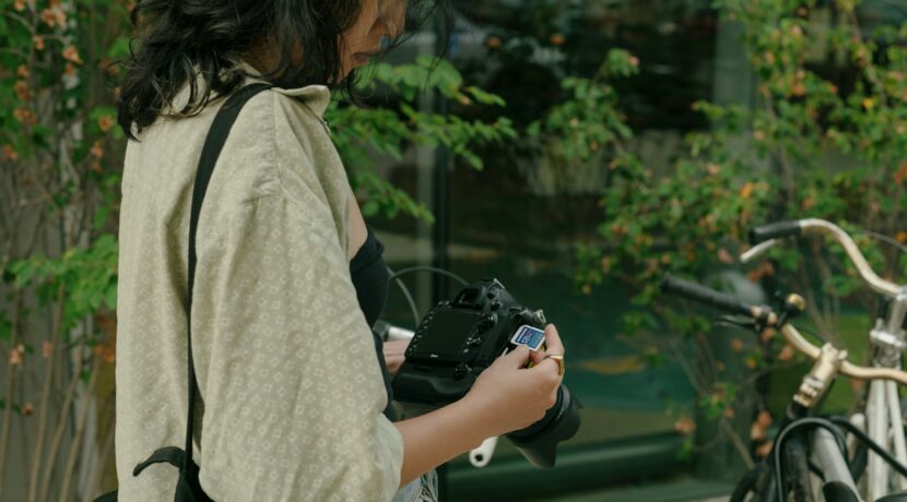 a person looking at the phone