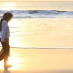 woman walking in beach