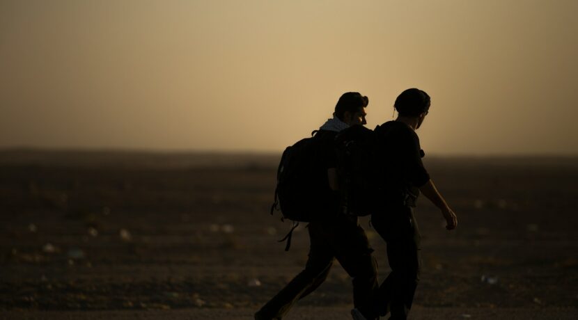 two men walking